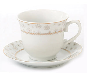 Wholesale Case of 32 Gold Blossom Teacups (Tea Cups) and Saucers