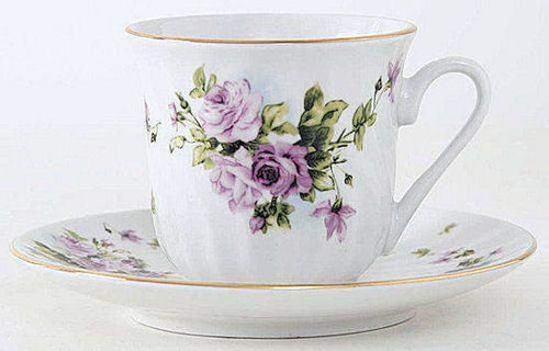 Set of 6 Lydia Bulk Teacups Discount Tea Cups and Saucers