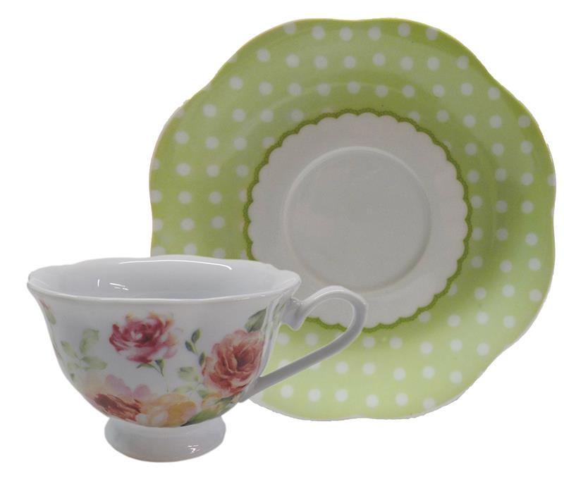 Spring Floral Discount Bulk Tea Cups and Saucers